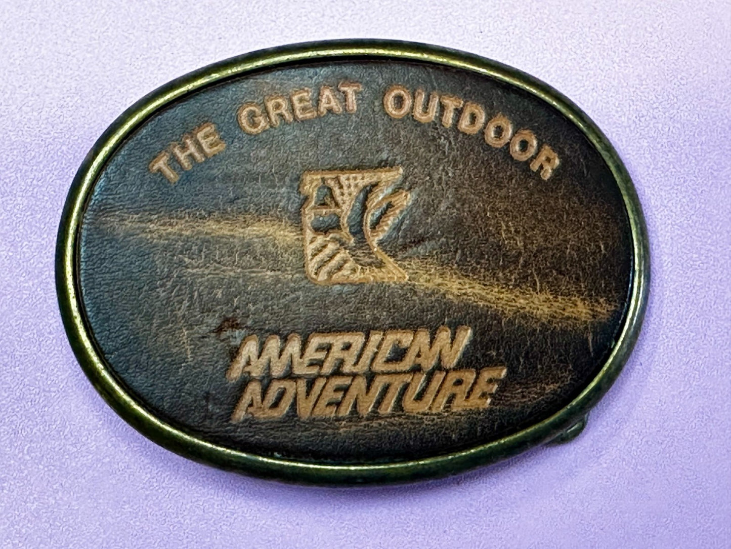 The Great Outdoor American Adventure Promo Leather on Metal El Cid Belt Buckle