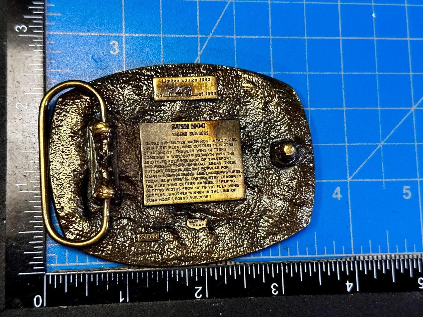 1993 Bush Hog The Legend Agriculture Machine Co. Commemorative Belt Buckle
