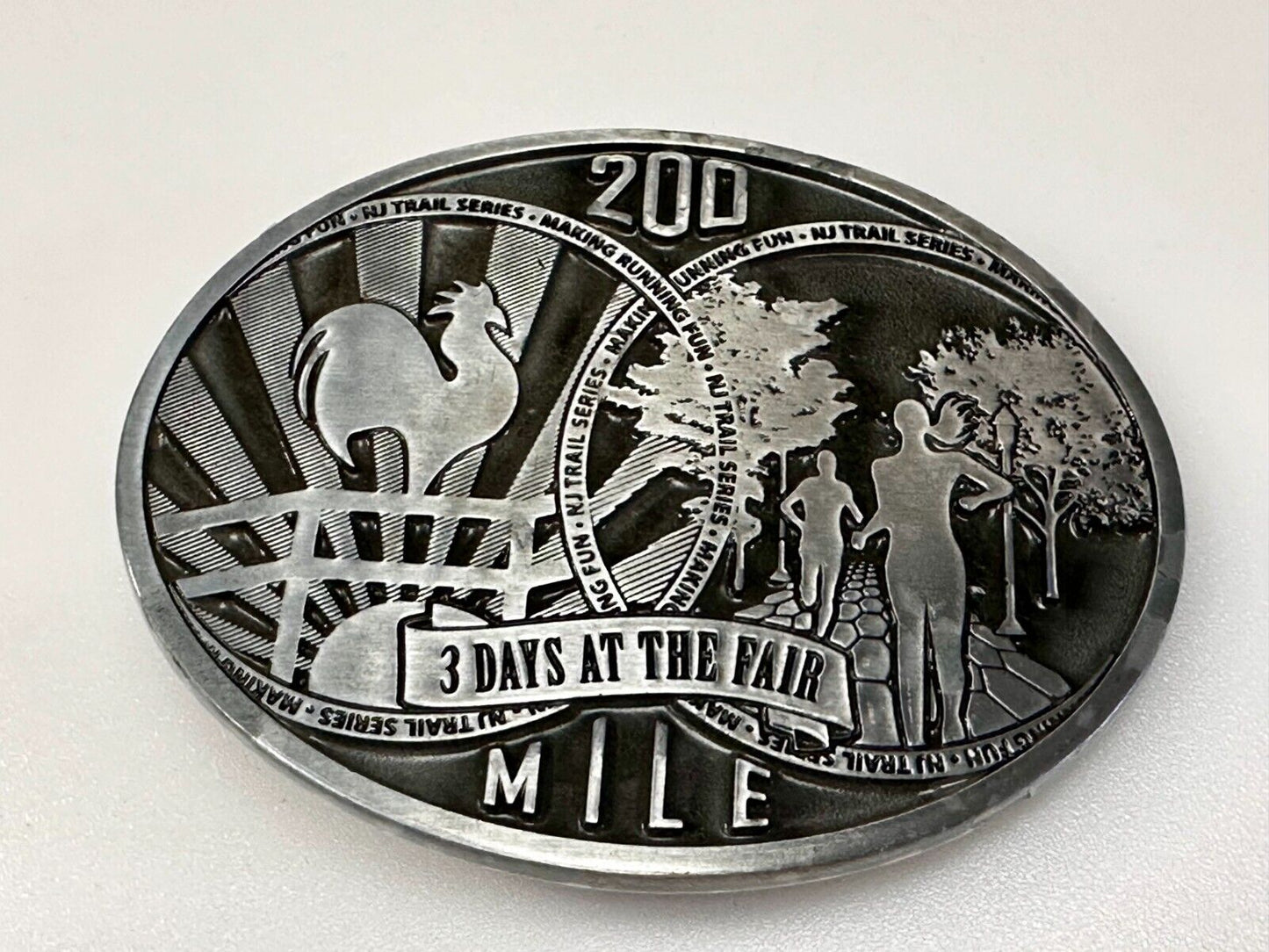 200 Mile at the Fair Fun Run New Jersey NJ Commemorative Dynabuckle Belt Buckle