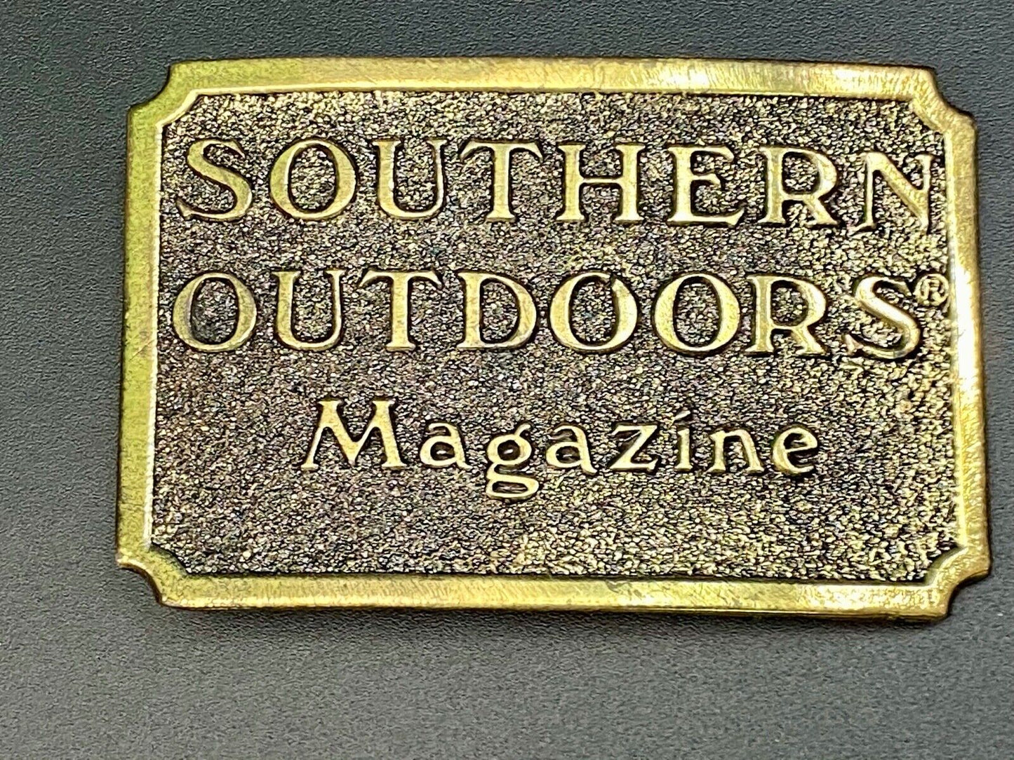The Great American Buckle Co Vintage 1982 Southern Outdoors Magazine Belt Buckle