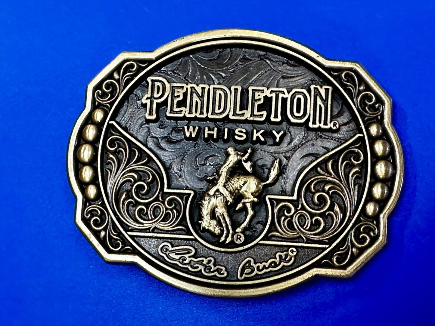 2024 Pendleton Whiskey Let'er Buck Rodeo Cowboy Montana Silversmiths Belt Buckle