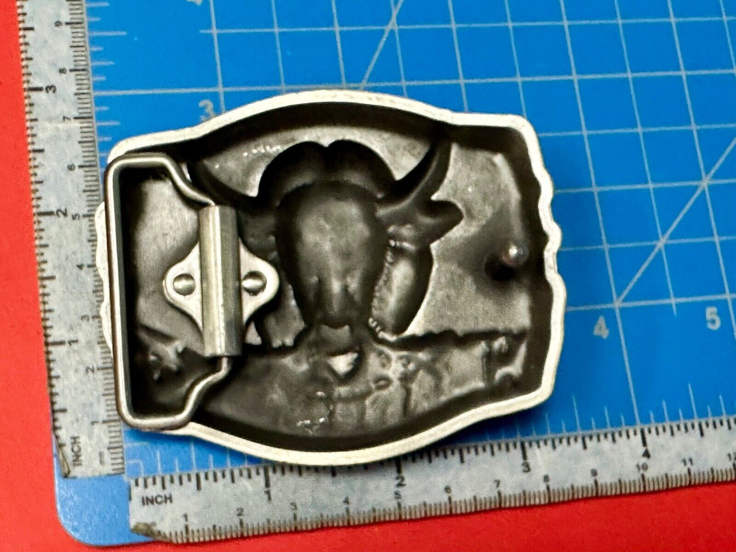 BAD TO THE BONE! RAGING BULL NOVELTY WESTERN RODEO COWBOY'S RIDER BELT BUCKLE