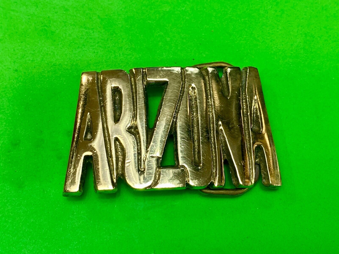 Arizona - The Great State or NAME solid brass Block Letter belt buckle