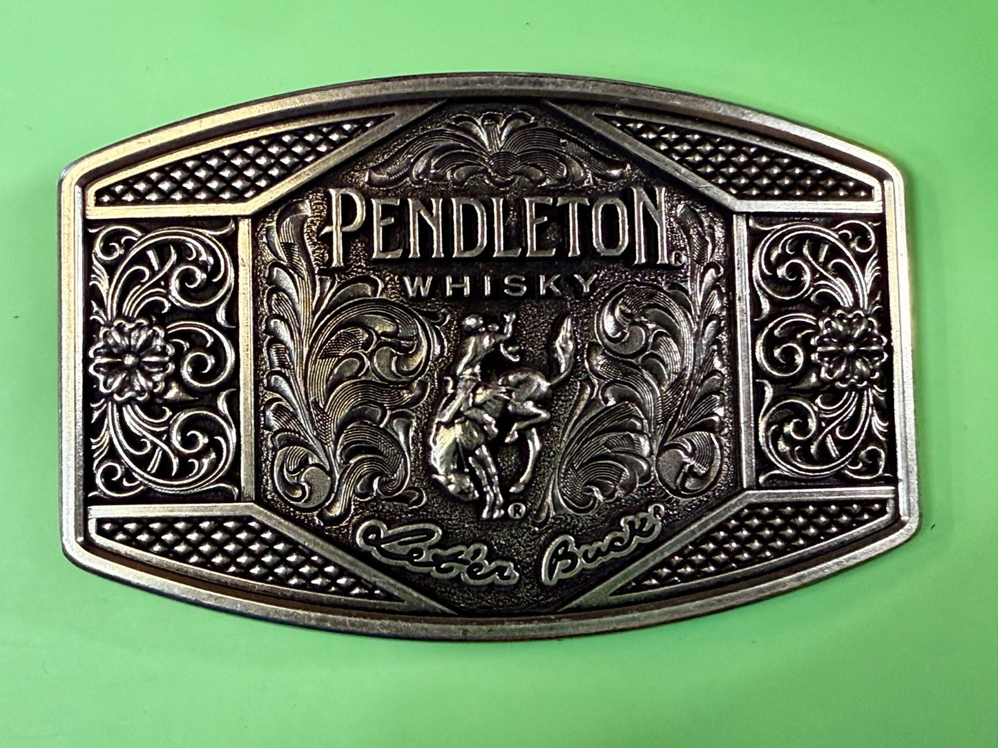 2022 Pendleton Whiskey Let'er Buck Rodeo Cowboy Montana Silversmiths Belt Buckle