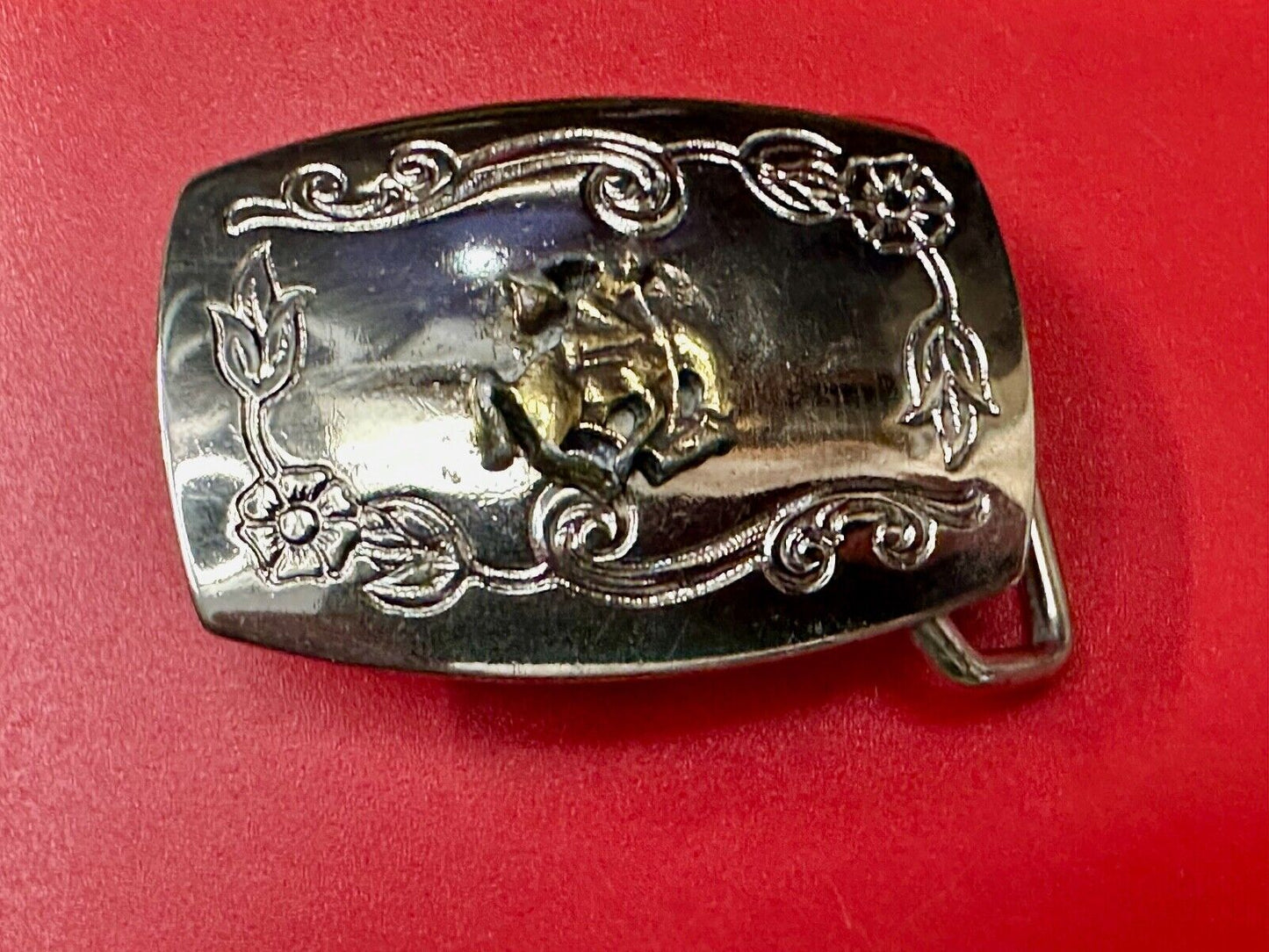 Vintage Cowboy Saddle Bronc western USA made belt buckle