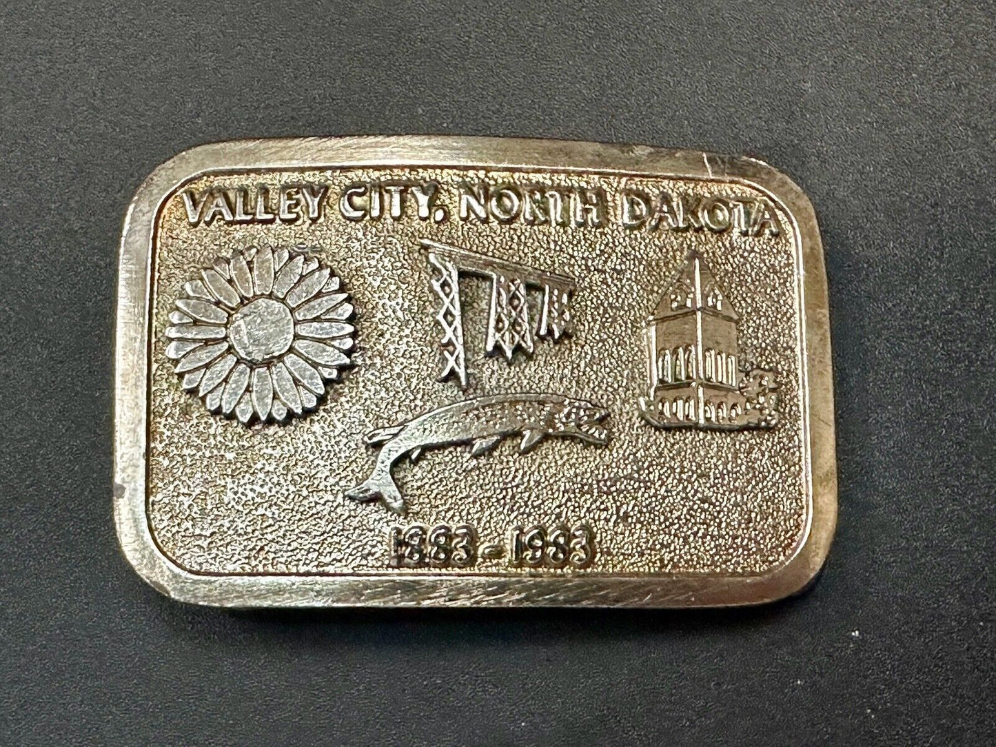 Vintage 1983 Valley City City State Commemorative North Dakota belt buckle