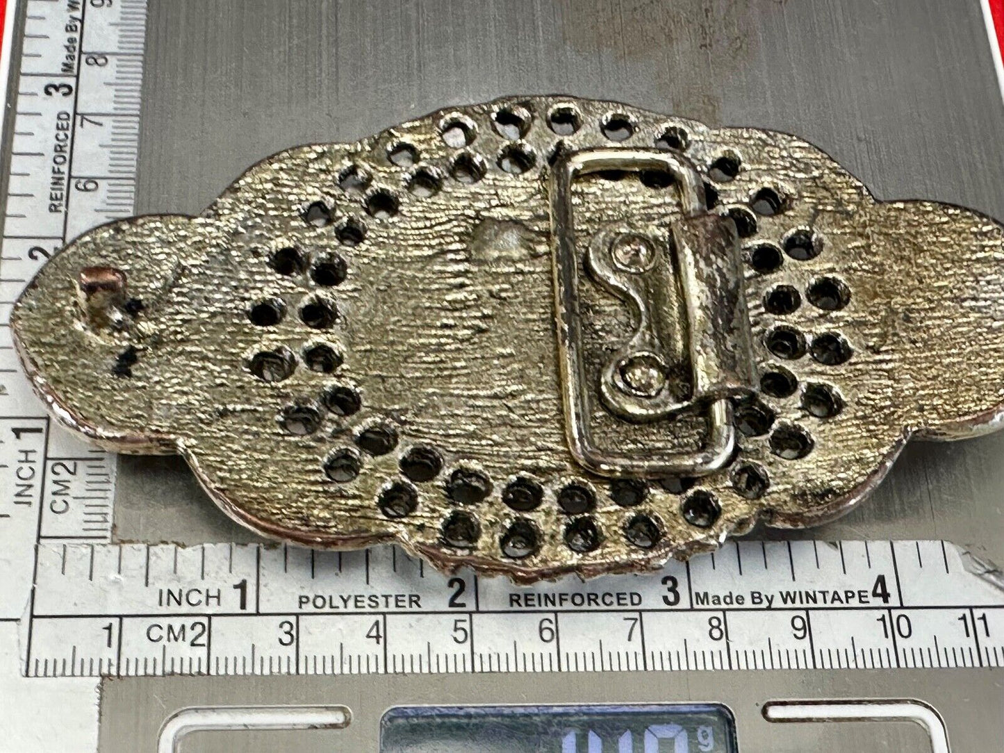 Vintage accented antique victorian vibe large belt buckle