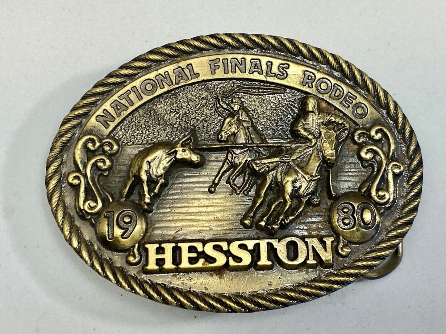 1980 Collectors Nfr National Finals Rodeo Hesston Belt Buckle