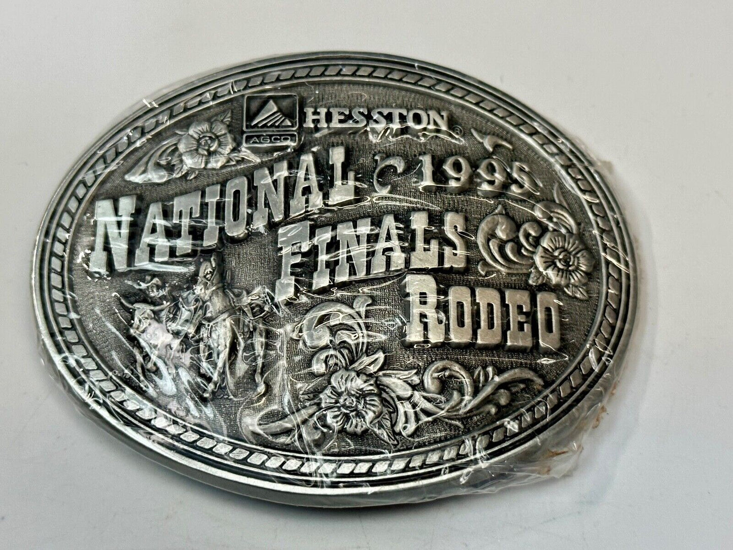 1995 Hesston National Finals Rodeo NFR Collector Award Design Medals Belt Buckle