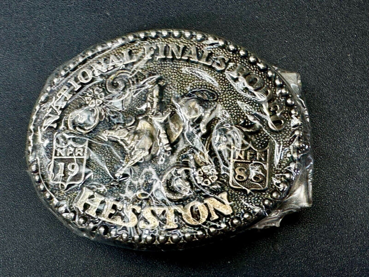 1988 Hesston National Finals Rodeo NFR Cowboys Youth Size NOS Belt Buckle