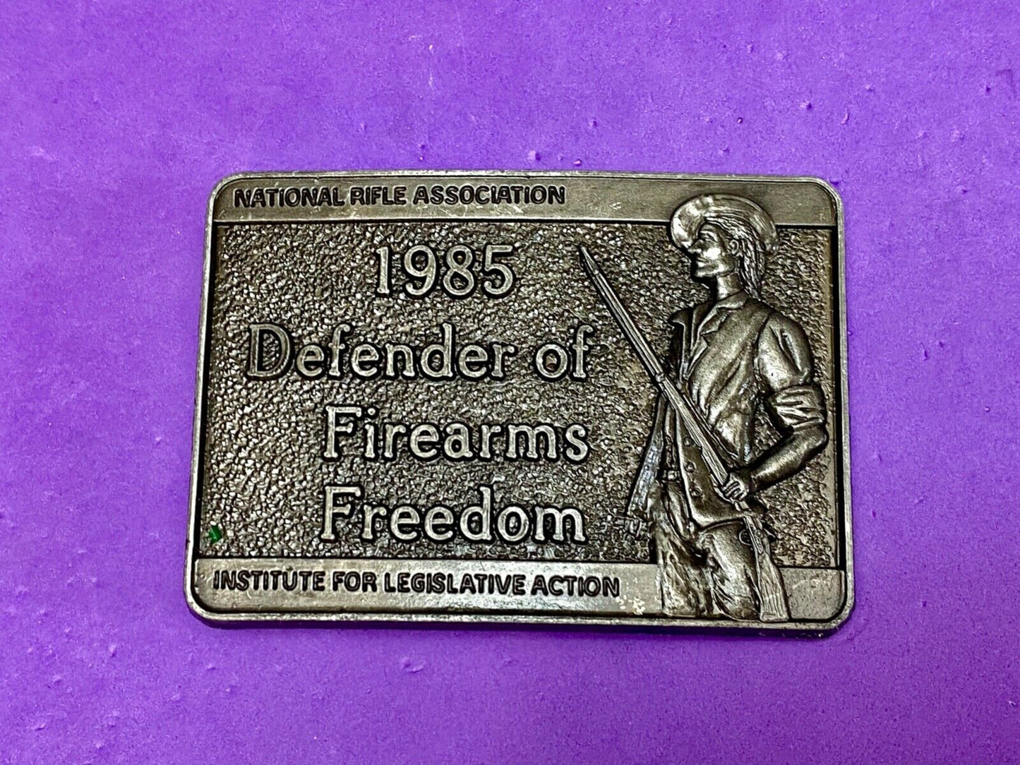 1985 Defender of Firearms Freedom - Institute for leglistave Action belt buckle