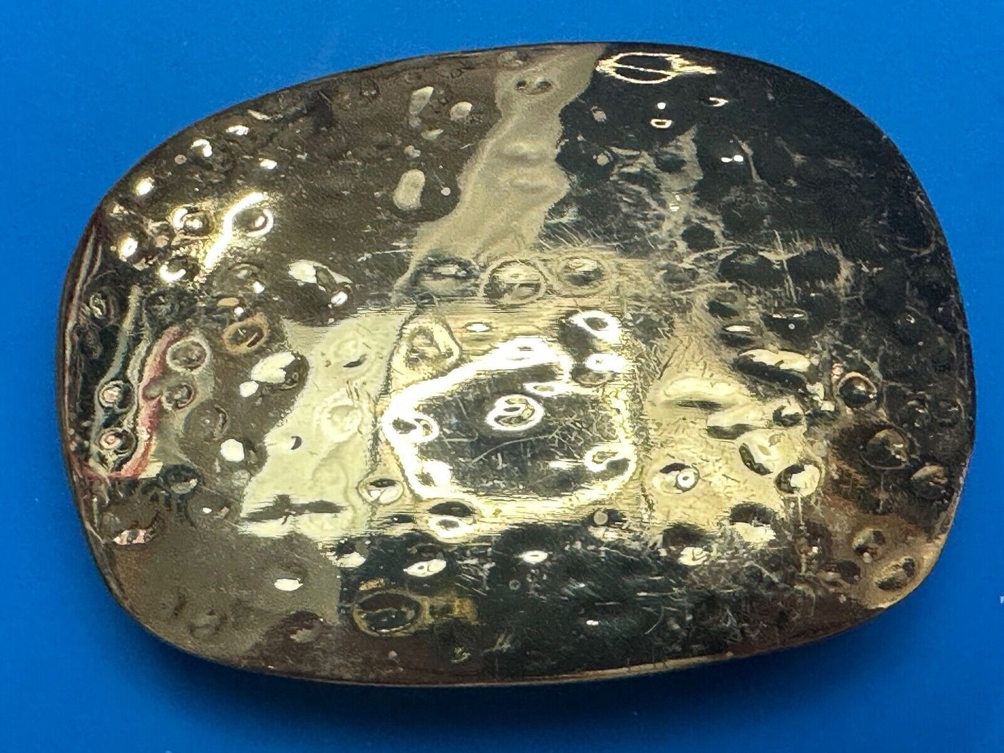 Vintage Hammered Brass Tone artisan Belt Buckle