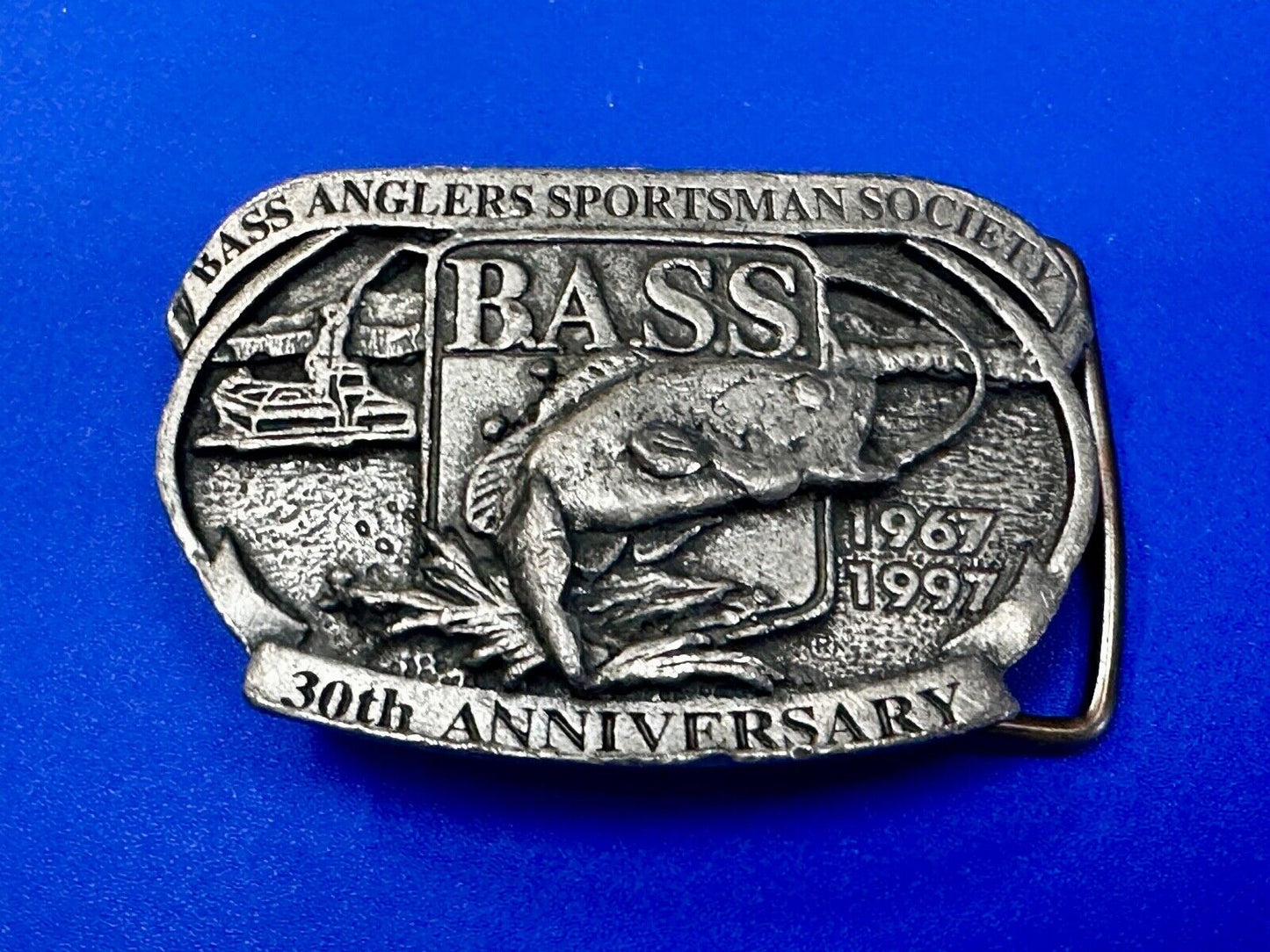 30th Anniversary BASS Anglers Sportsman Society Fishing Fishermans Belt Buckle