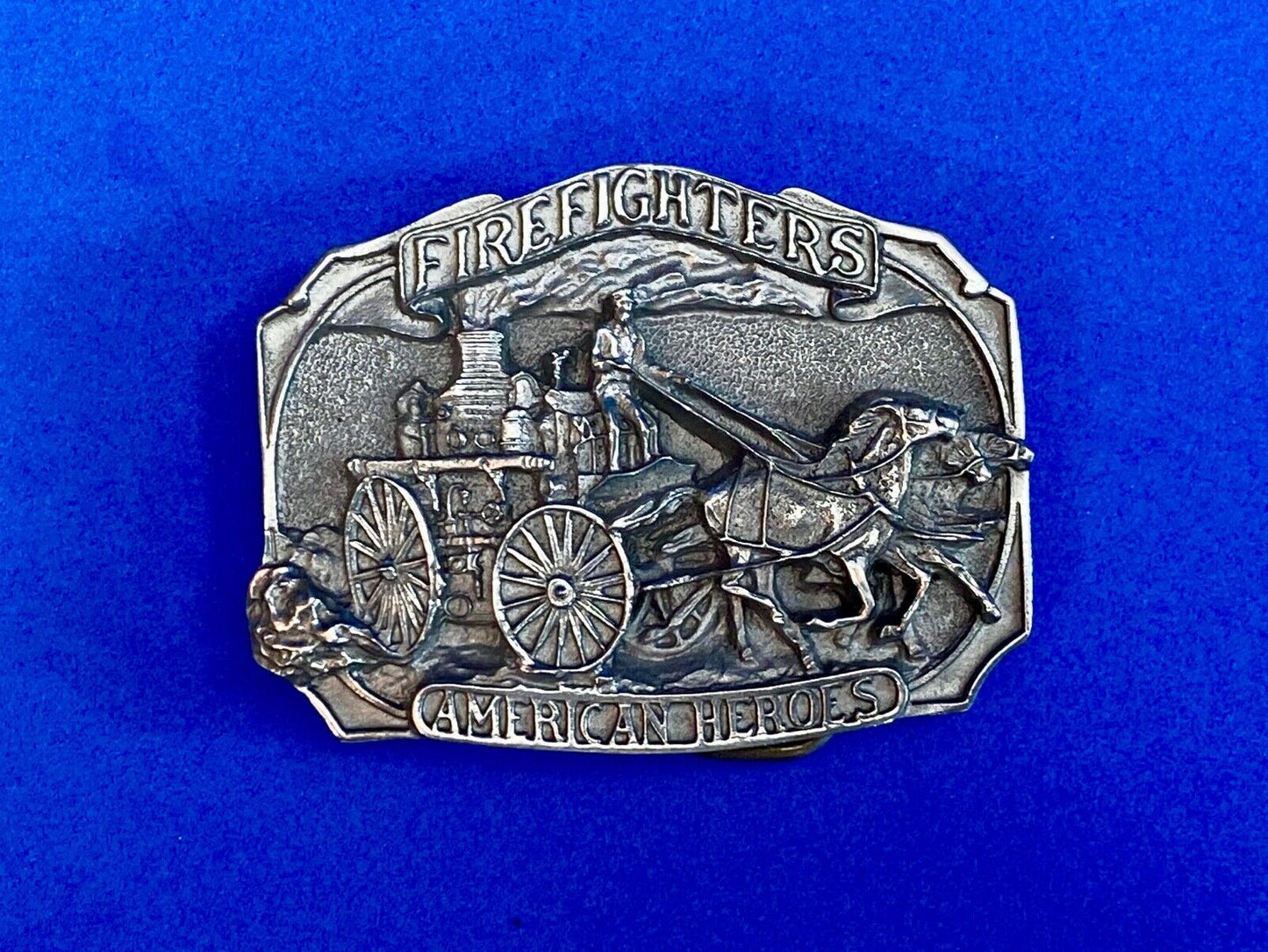 1988 Fire Fighters Firefighters American Heroes Pewter Belt Buckle