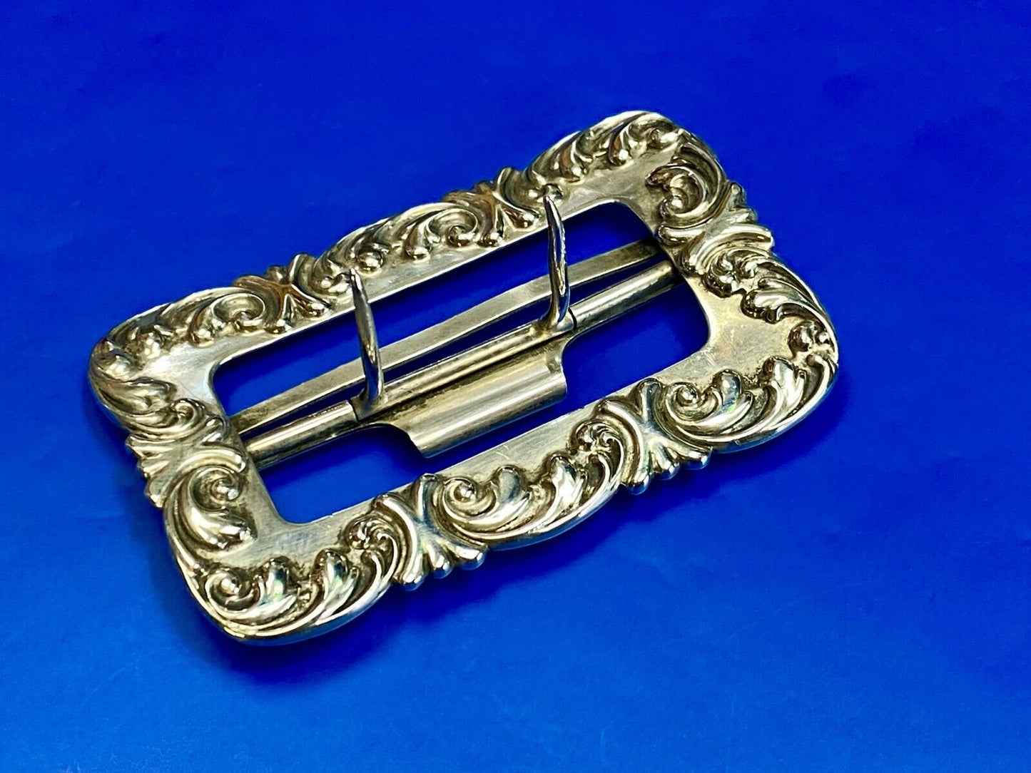 Beautiful Sterling 182 Silver Silver Navajo? Hallmarked Dual Prong Belt Buckle