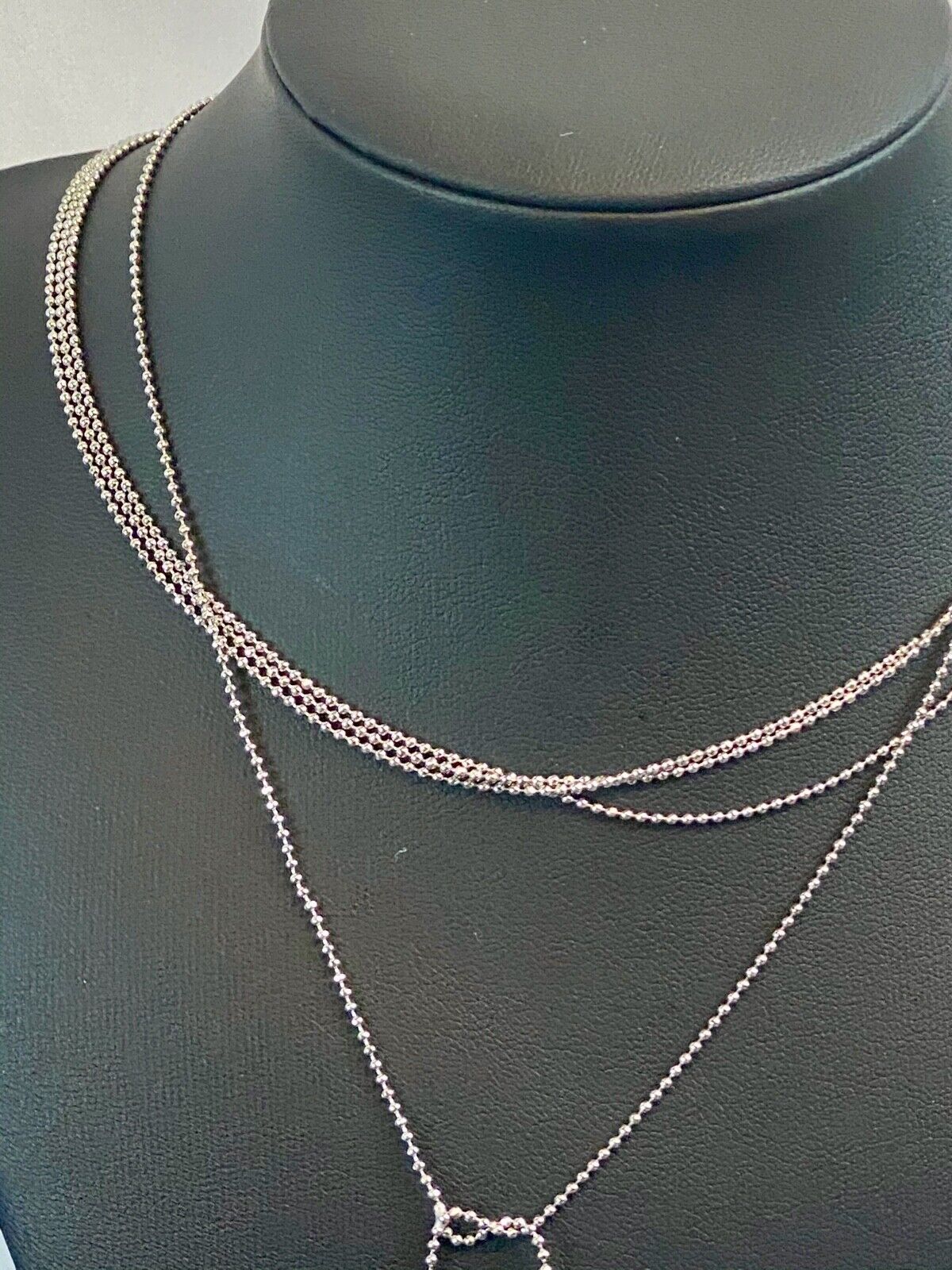 Beautiful 80R 8 Other Reasons Multi Layer Silver Tone Ball Lariat Necklace