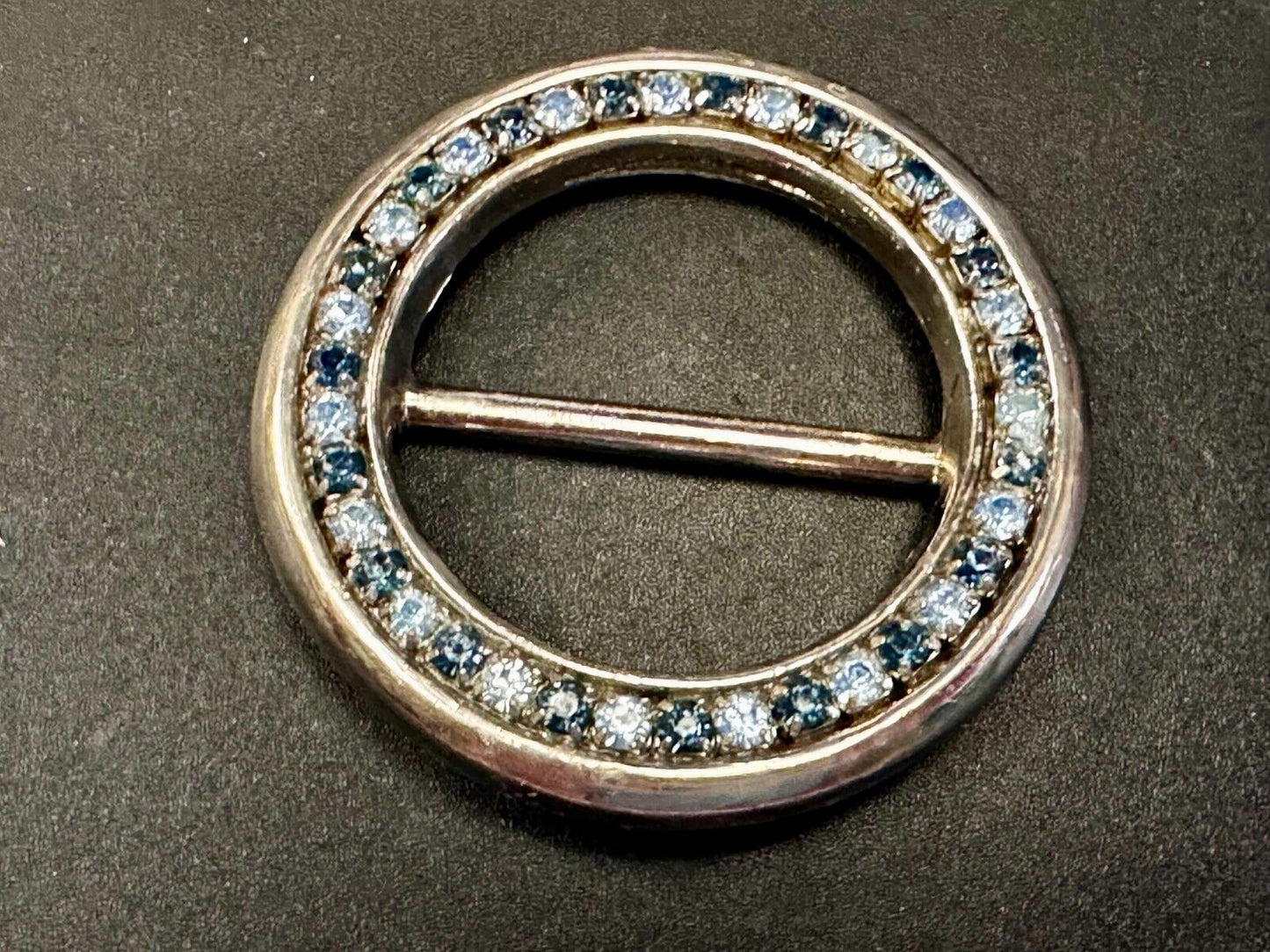 Beautiful Round Rhinestone Covered Replacement Dress Belt Scarf Slide Buckle