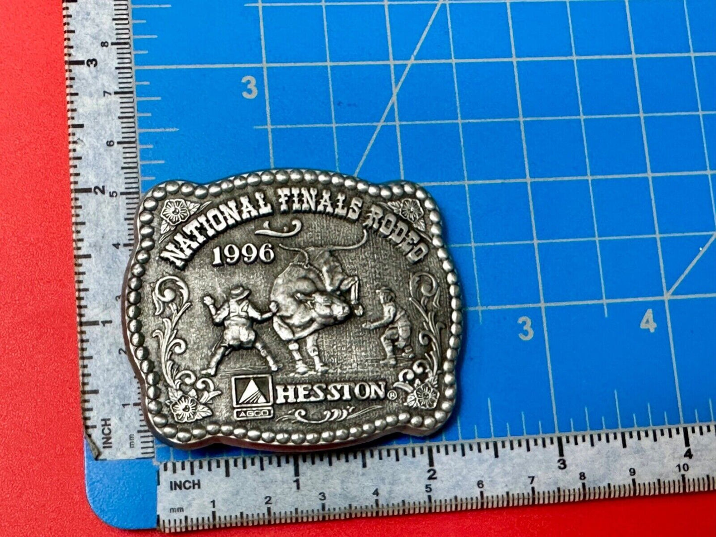 1996 Youth size NFR National Finals Rodeo ADM Kicking Bronc belt buckle
