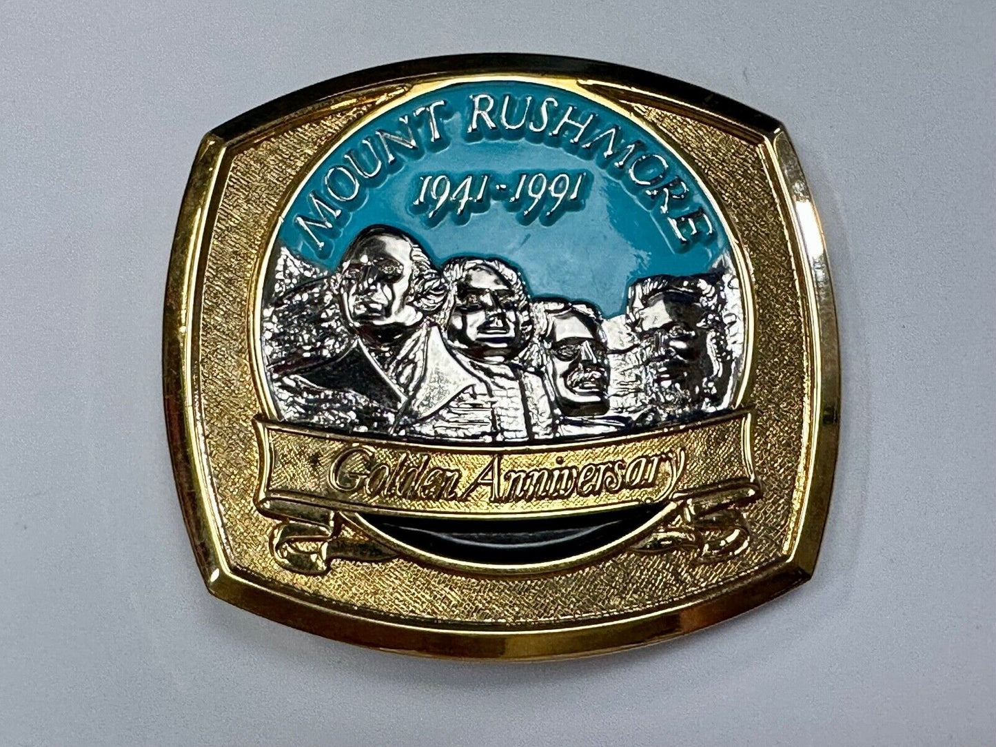 1991 Mount Rushmore 50th Golden Anniversary Limited Edition belt buckle