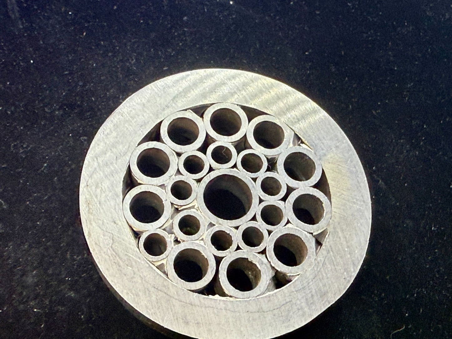 Artisan Welder Art Abstract Open Work Circles Round Silver Color Belt Buckle