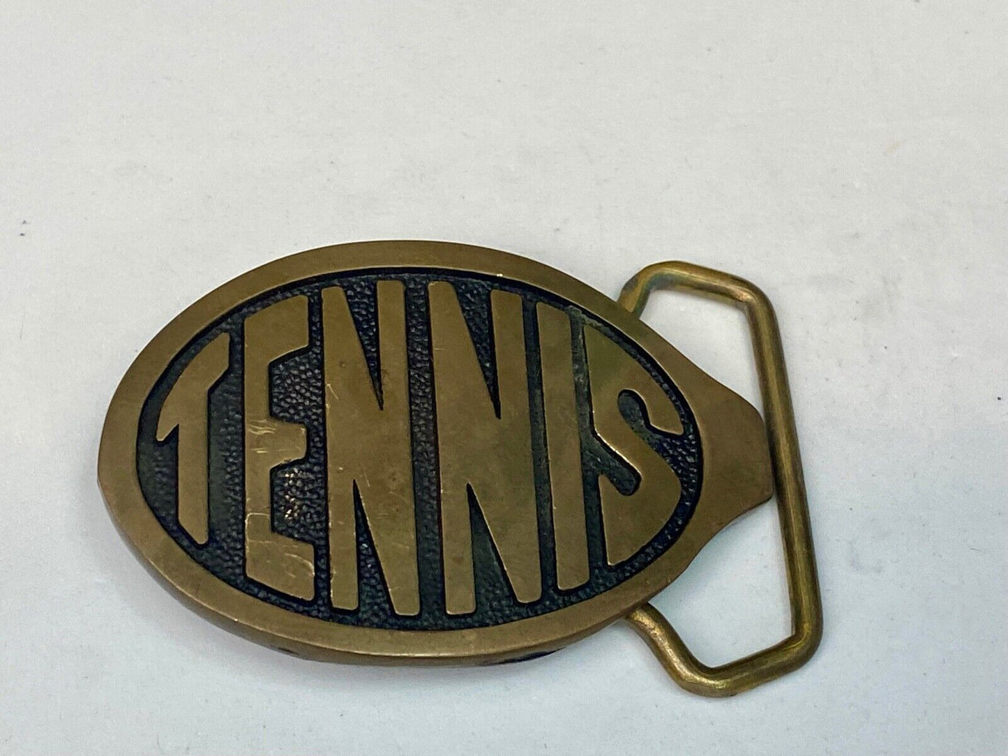 Tennis Racquet Racket Court Net Tennis Ball Vintage Solid Brass Belt Buckle Bts