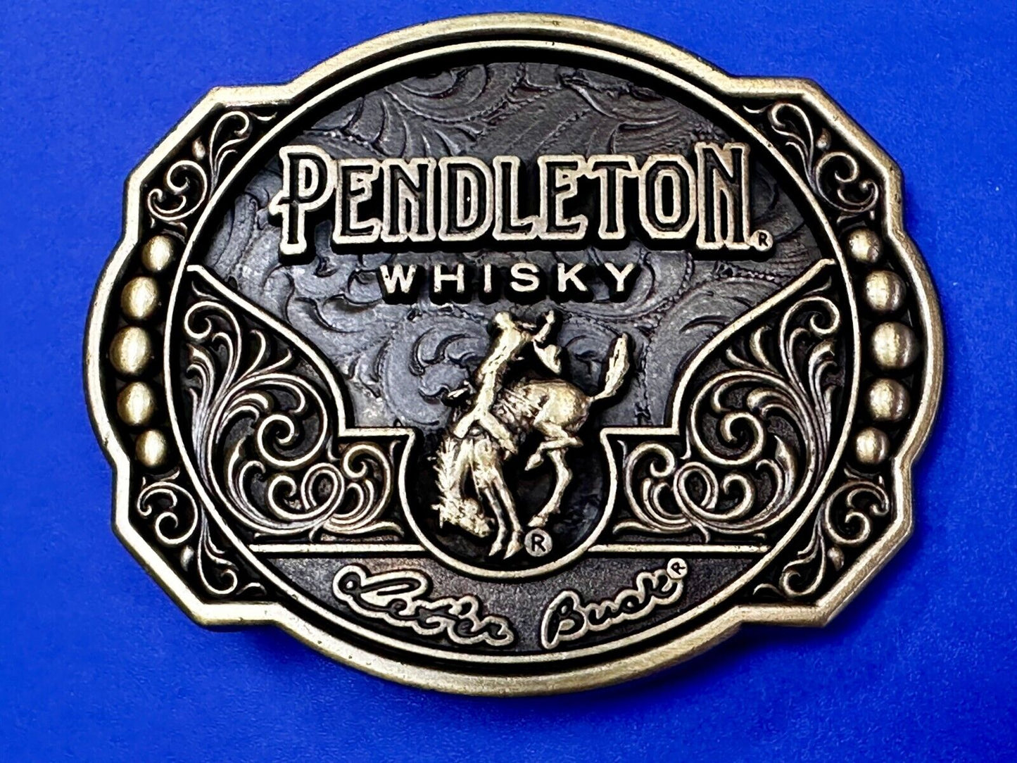 2024 Pendleton Whiskey Let'er Buck Rodeo Cowboy Montana Silversmiths Belt Buckle