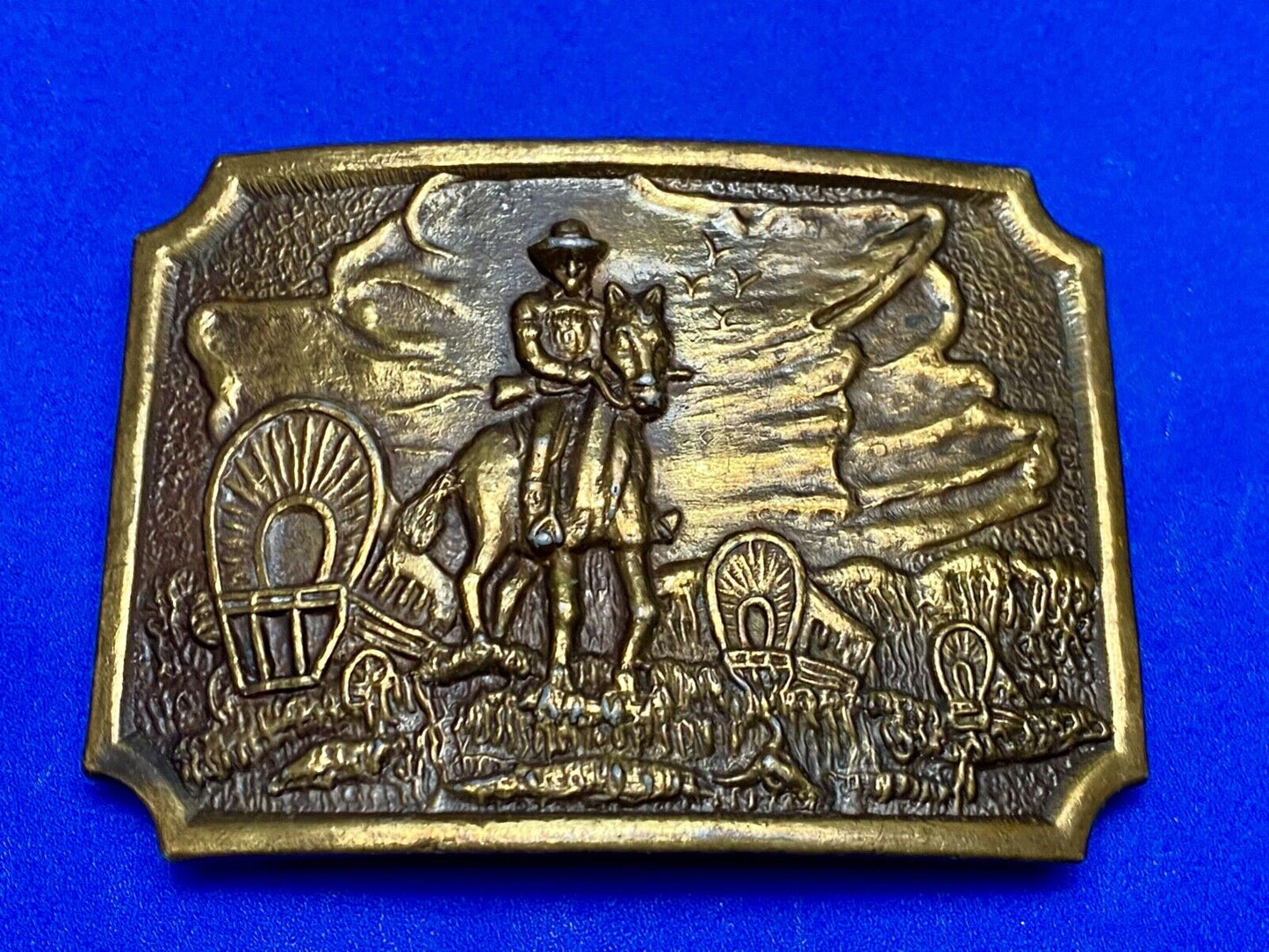 Tall in the Saddle Art Western Horse and Cowboy way of life! Vintage belt buckle