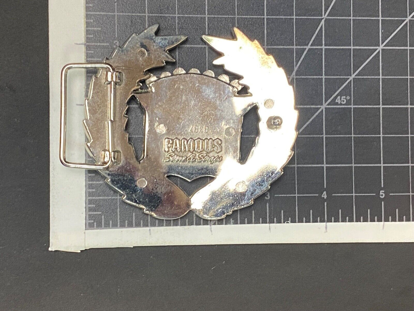 Vintage Cadillac Emblem Flag Chrome Large Belt Buckle Famous Stars And Straps