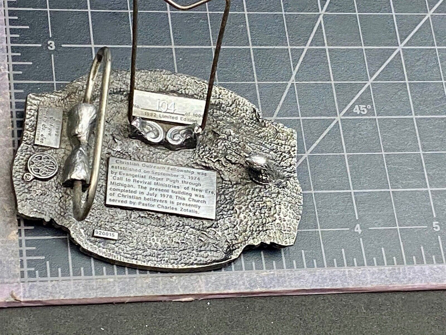 1992 - Founder’s Days Caledonia MN belt buckle Christian Outreach Fellowship