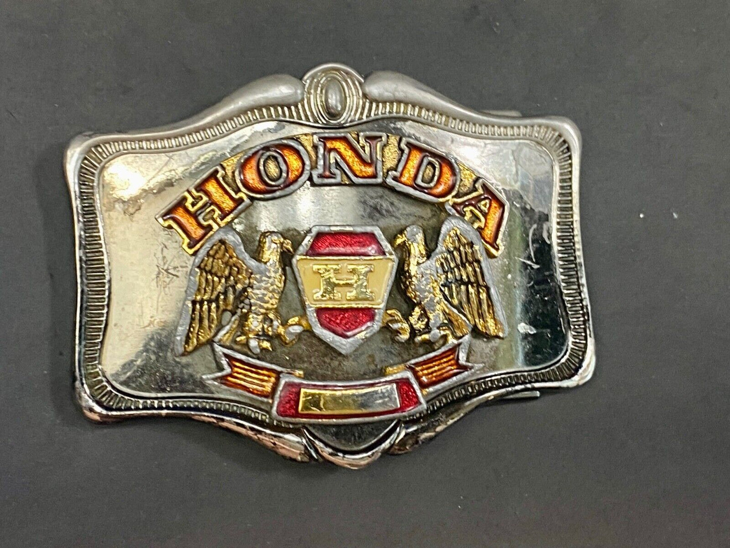 Vintage 1978 Honda H Gold Wing Two Eagle's Logo Western Framed Belt Buckle