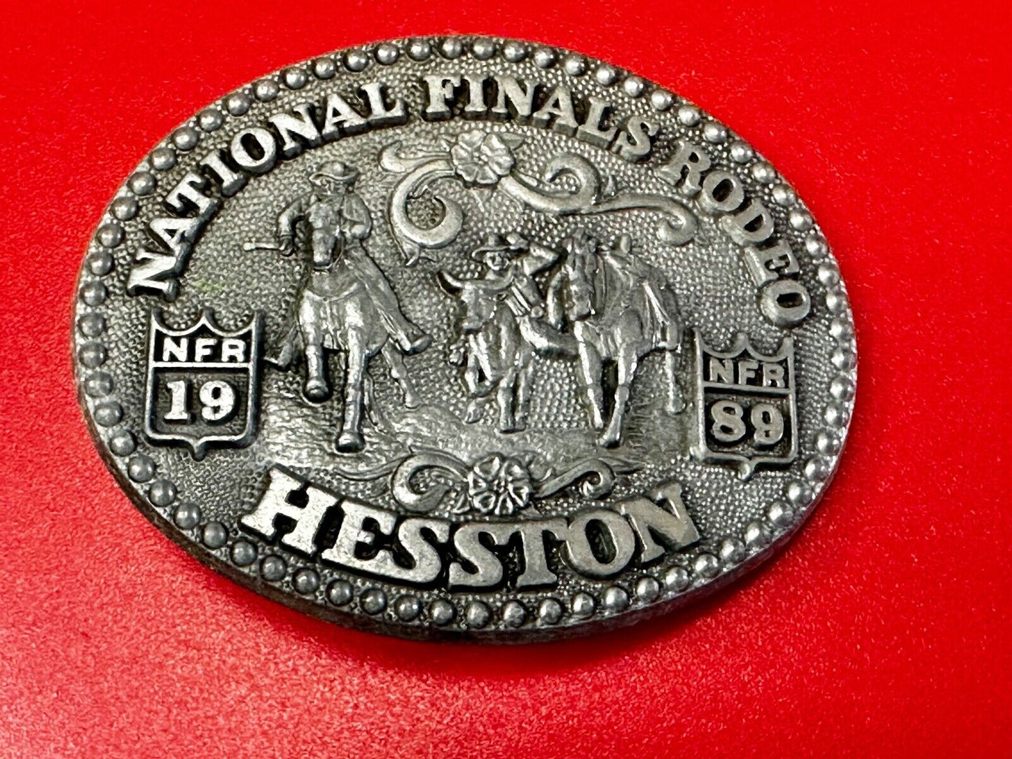 1989 Youth Size Hesston National Finals Rodeo NFR Limited Edition Belt Buckle