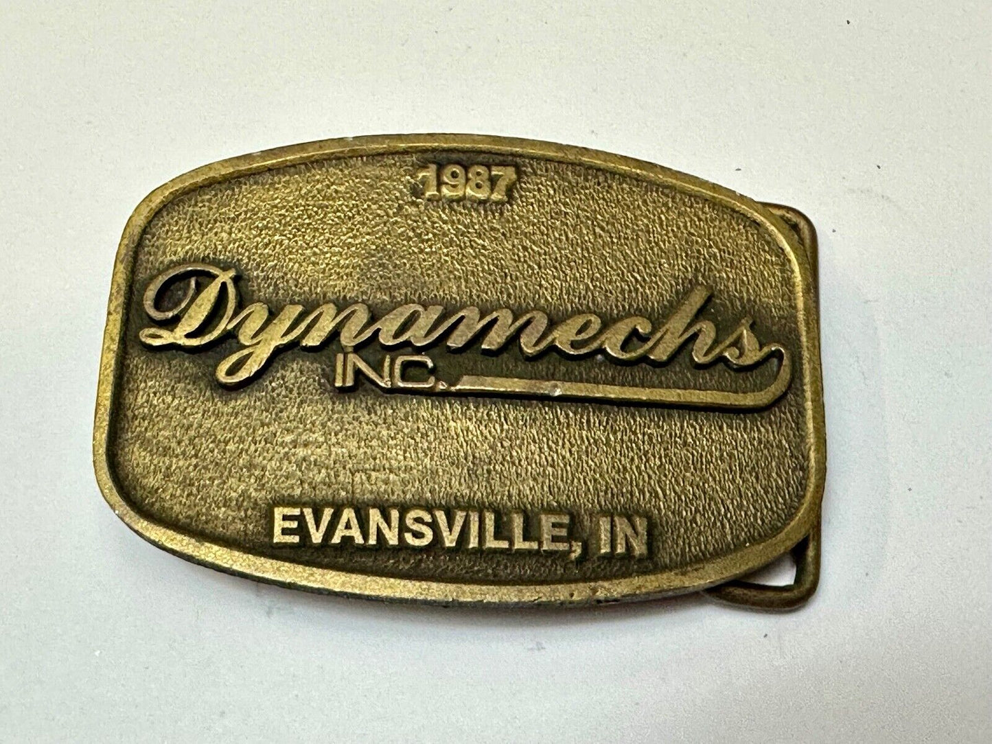 Vintage 1987 Dynamechs INC Evansville IN Truck Service belt buckle by CD Hit
