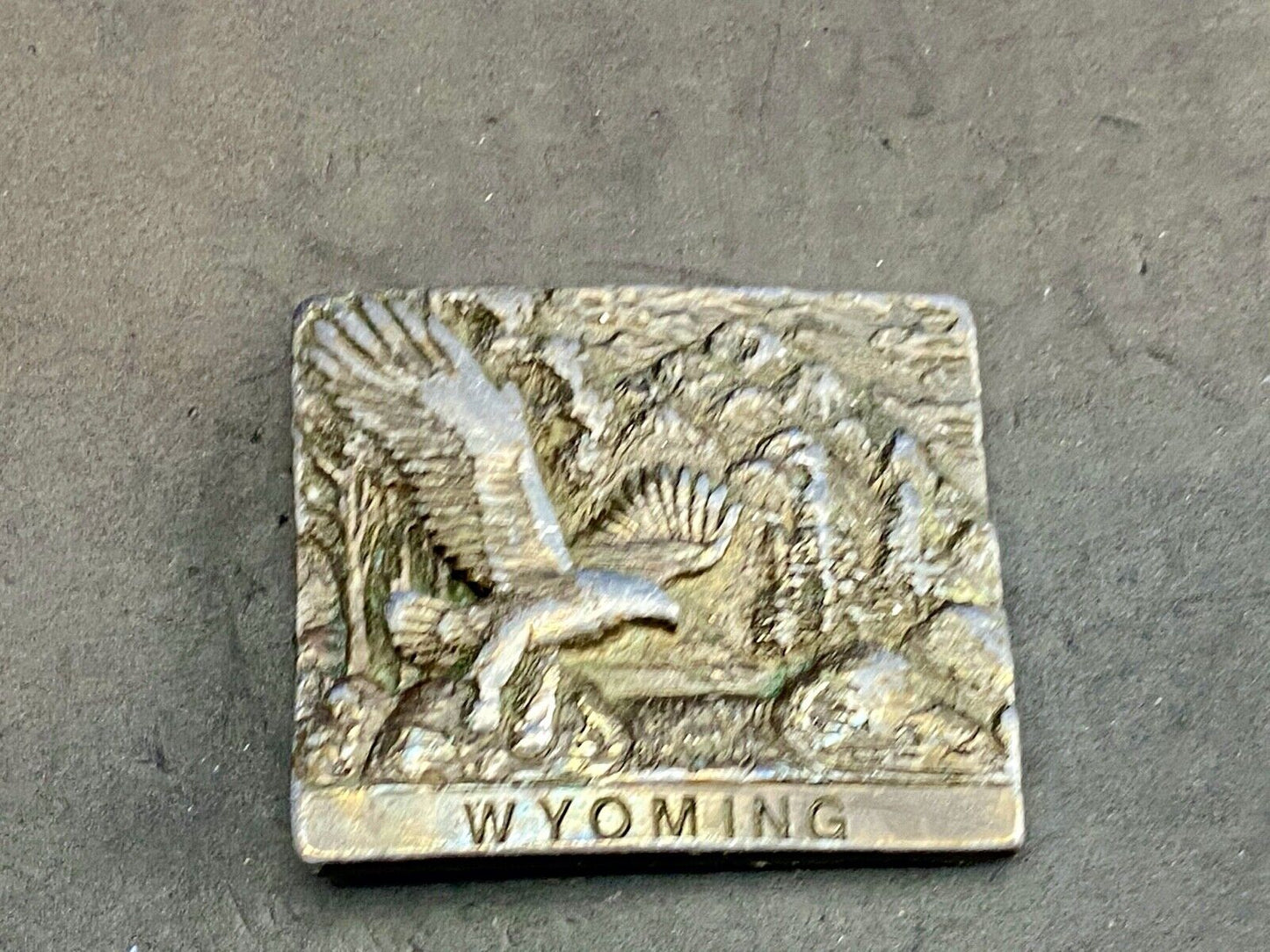 Vintage 1979 belt buckle - The state of Wyoming by Spec-Cast