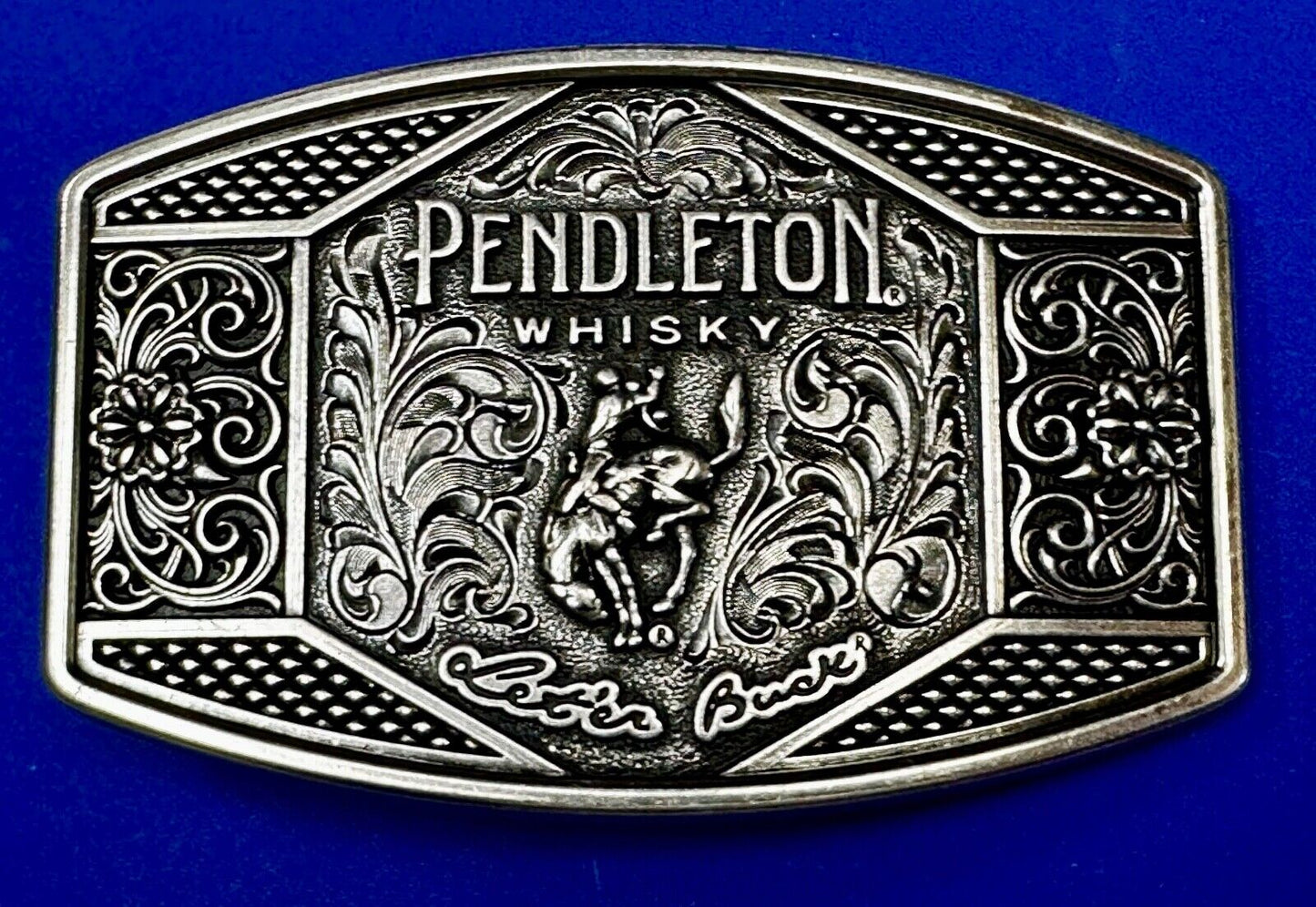 2022 Pendleton Whisky Let'er Buck Montana Silversmith Rodeo Cowboys Belt Buckle
