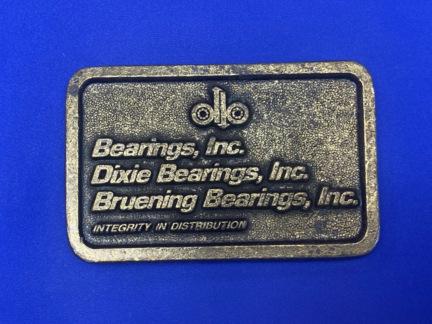 Vintage Bearings Inc Dixie, Burning Integrity in Distribution promo belt buckle