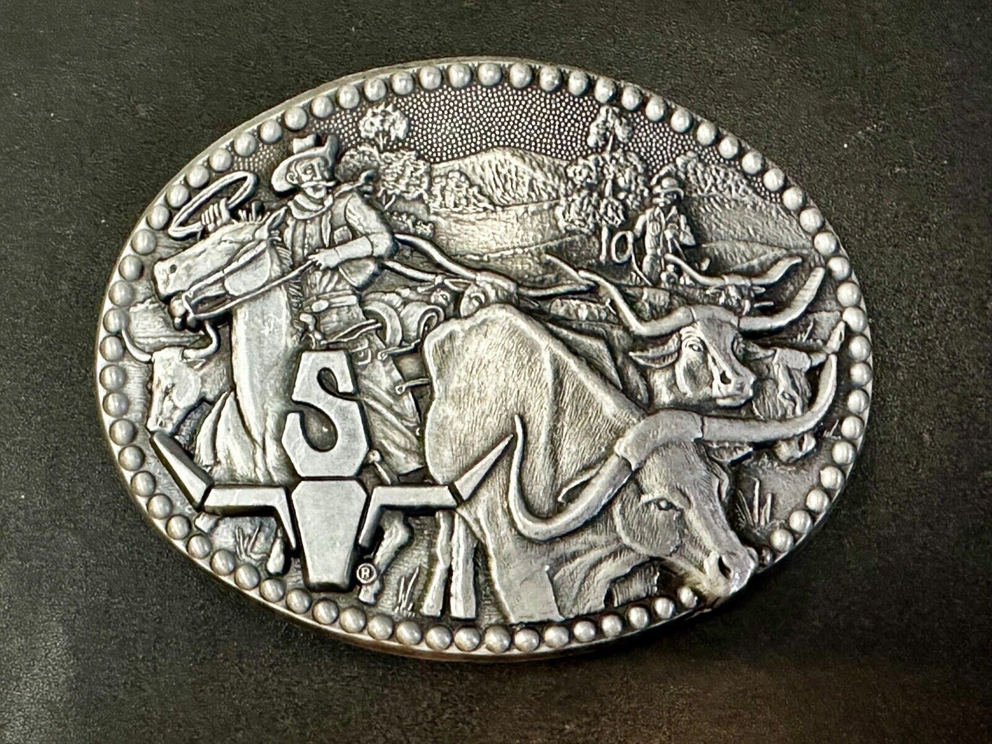 Award Design Medals Zee Series Longhorn Cattle Drive Cowboy Western Belt Buckle!