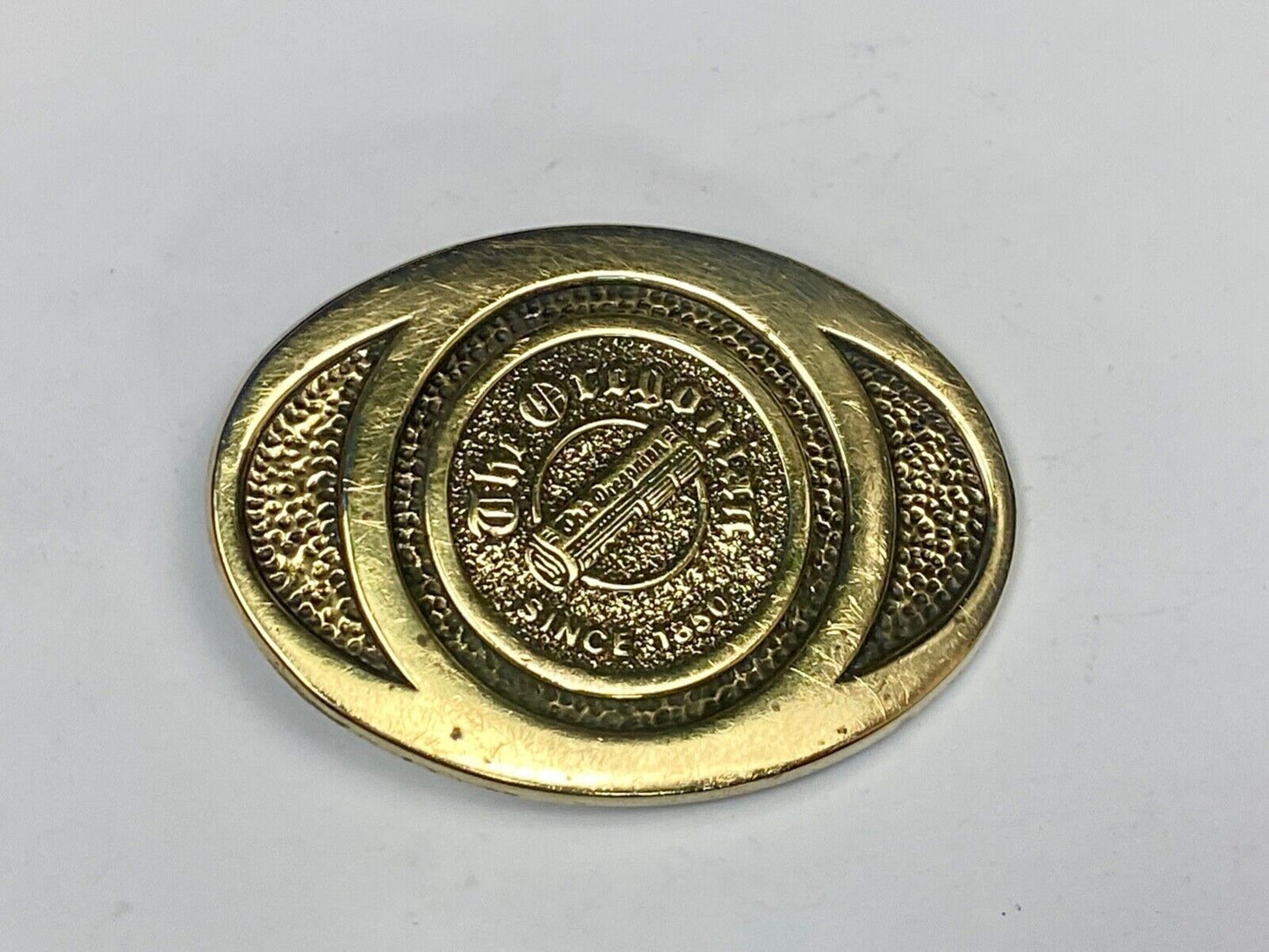 The Oregonian Portland News Paper Vintage Bts Brass Belt Buckle Since 1850