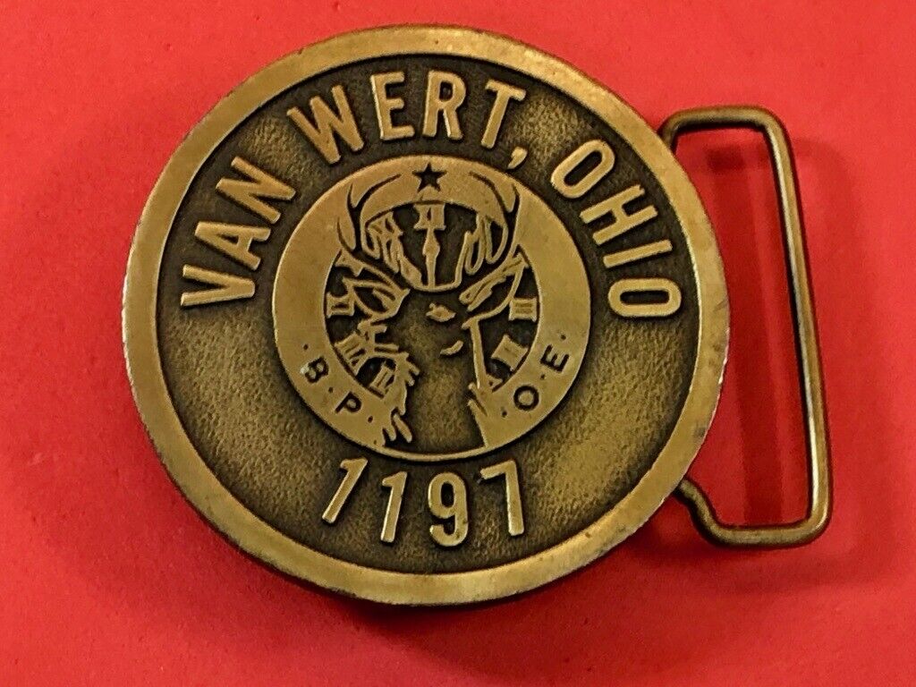 B.P.O.E. Van Wert Ohio Elks Club Group Promotional belt buckle
