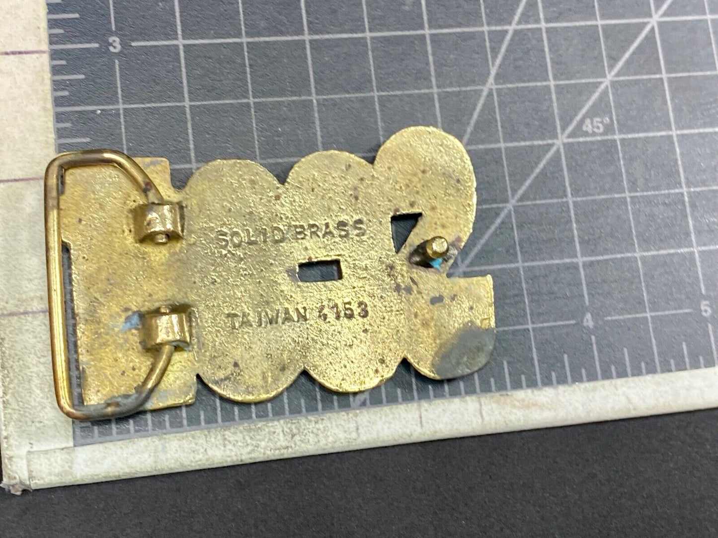 Vintage 70'S Baron Buckle Co Scott Cut-Out Name Belt Buckle - Solid Brass