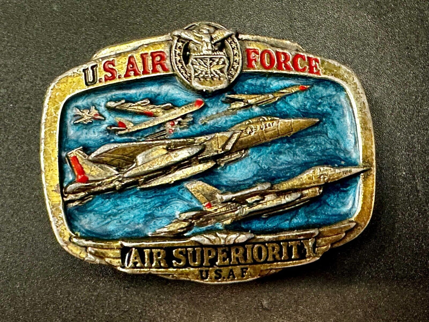 USAF Air Force Air Superiority Vintage 1989 The Great American Belt Buckle Co