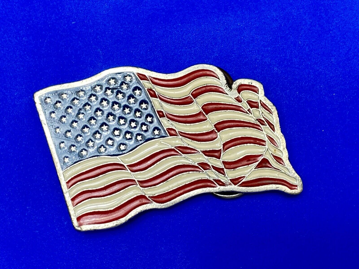 Usa Patriotic American Flag Waving Free Vintage 1999 Bergamot Belt Buckle C-258
