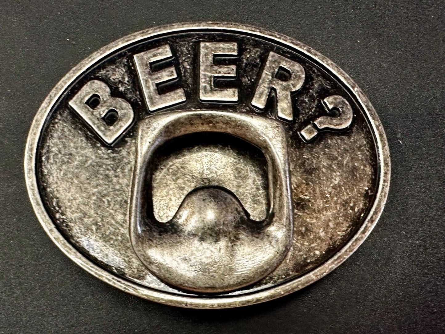 BEER = Bar Pickup Line Novelty Vintage Belt Buckle with Bottle Opener