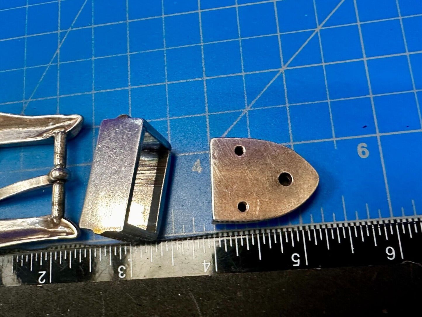 Two Tone Ranger Style Western Belt Buckle set for 1" belt Keeper & Tip Included