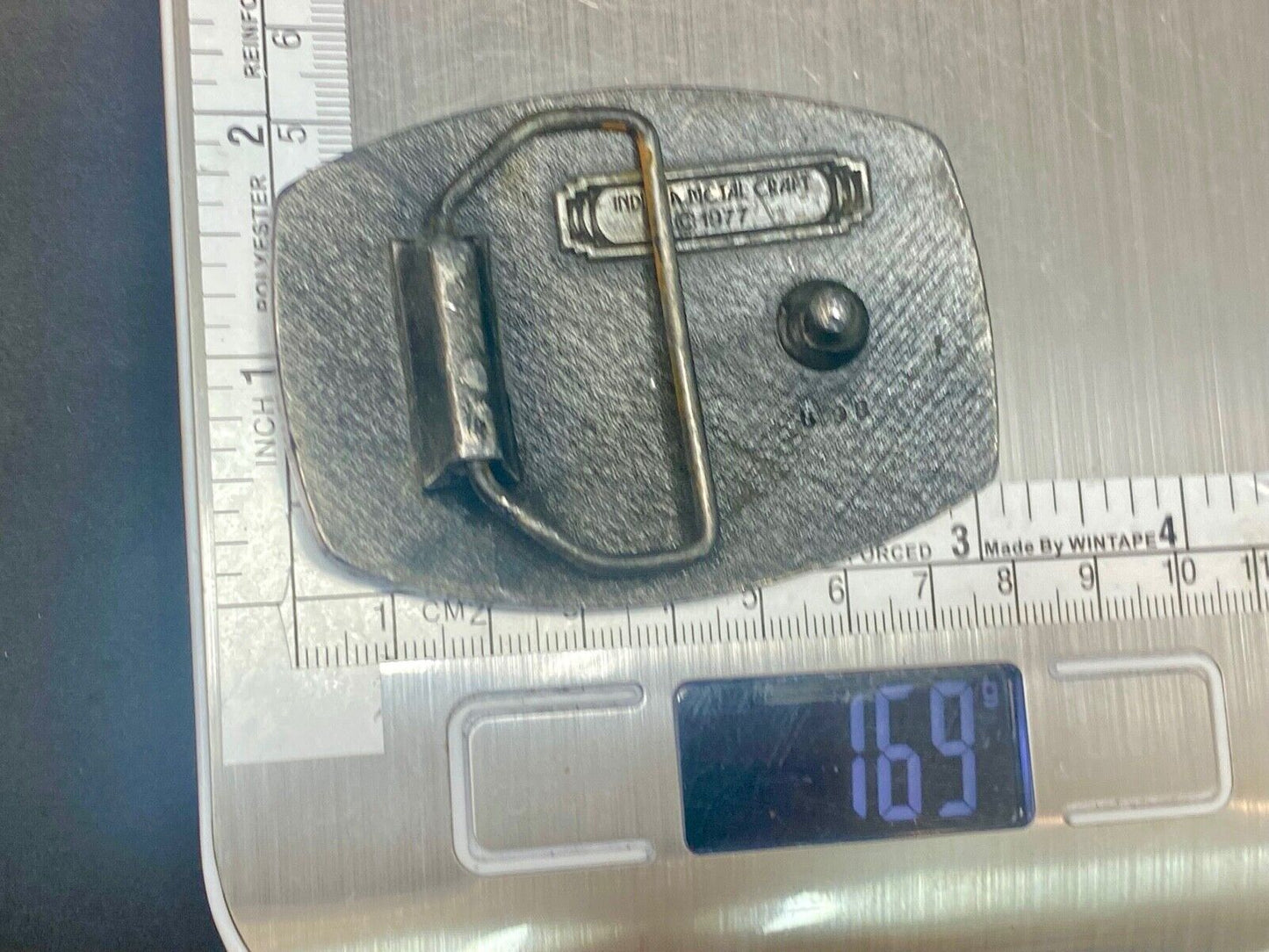 Vintage 1977 Tennis Sport Racquet Racket Court Net Tennis Ball Belt Buckle