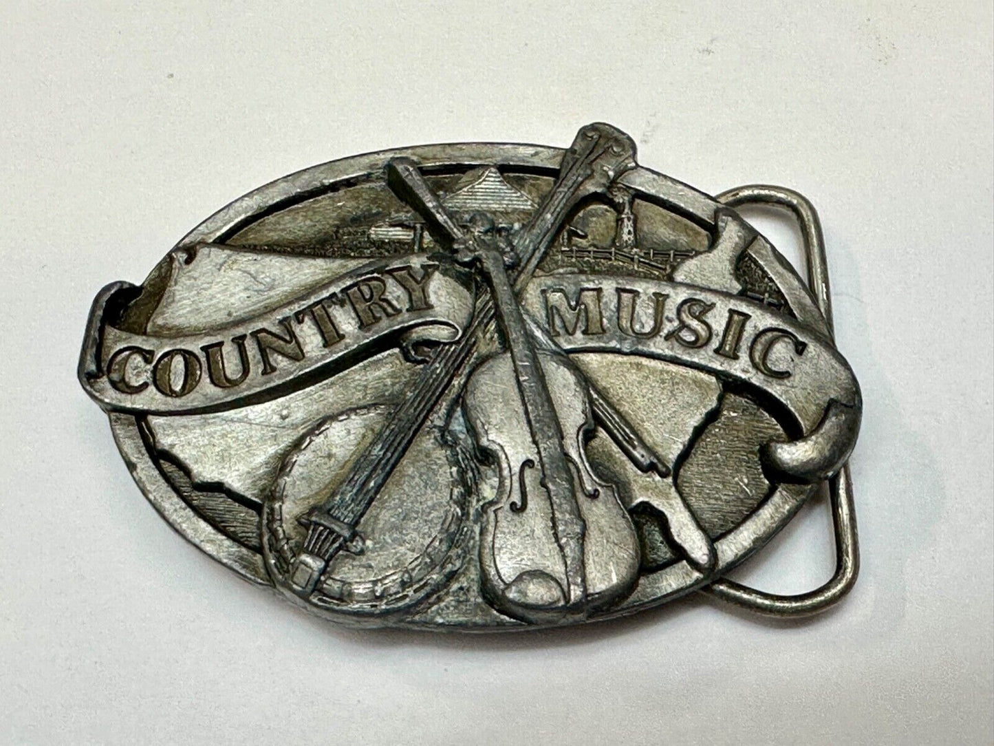 1984 Country Music - Guitar & Banjo pickers Vintage Siskiyou belt buckle E-29