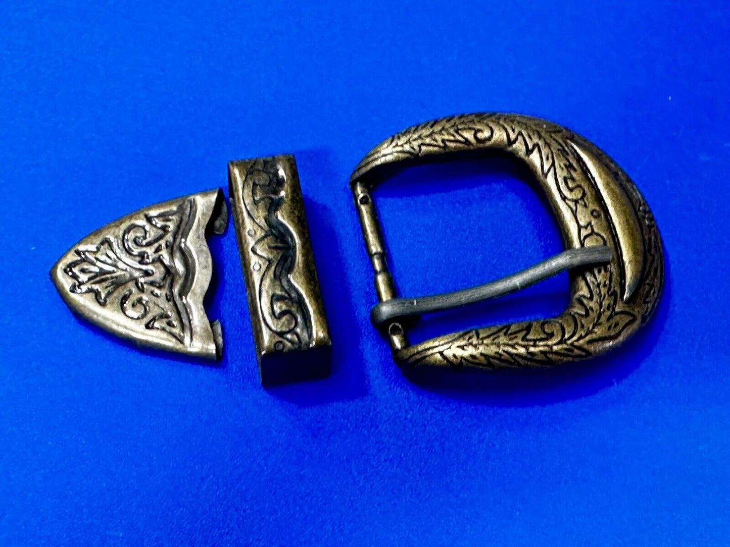 Three Piece Ranger Style Replacement Belt Buckle Keeper and Tip