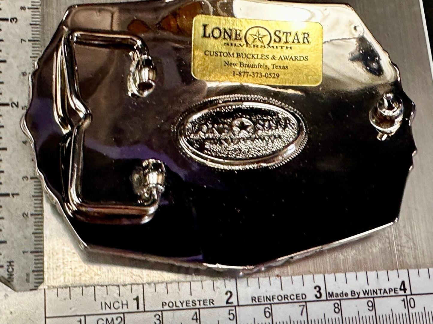 TGRA Texas Tradition Rodeo Flag Racing 2012 Trophy Award Belt Buckle Lone Star