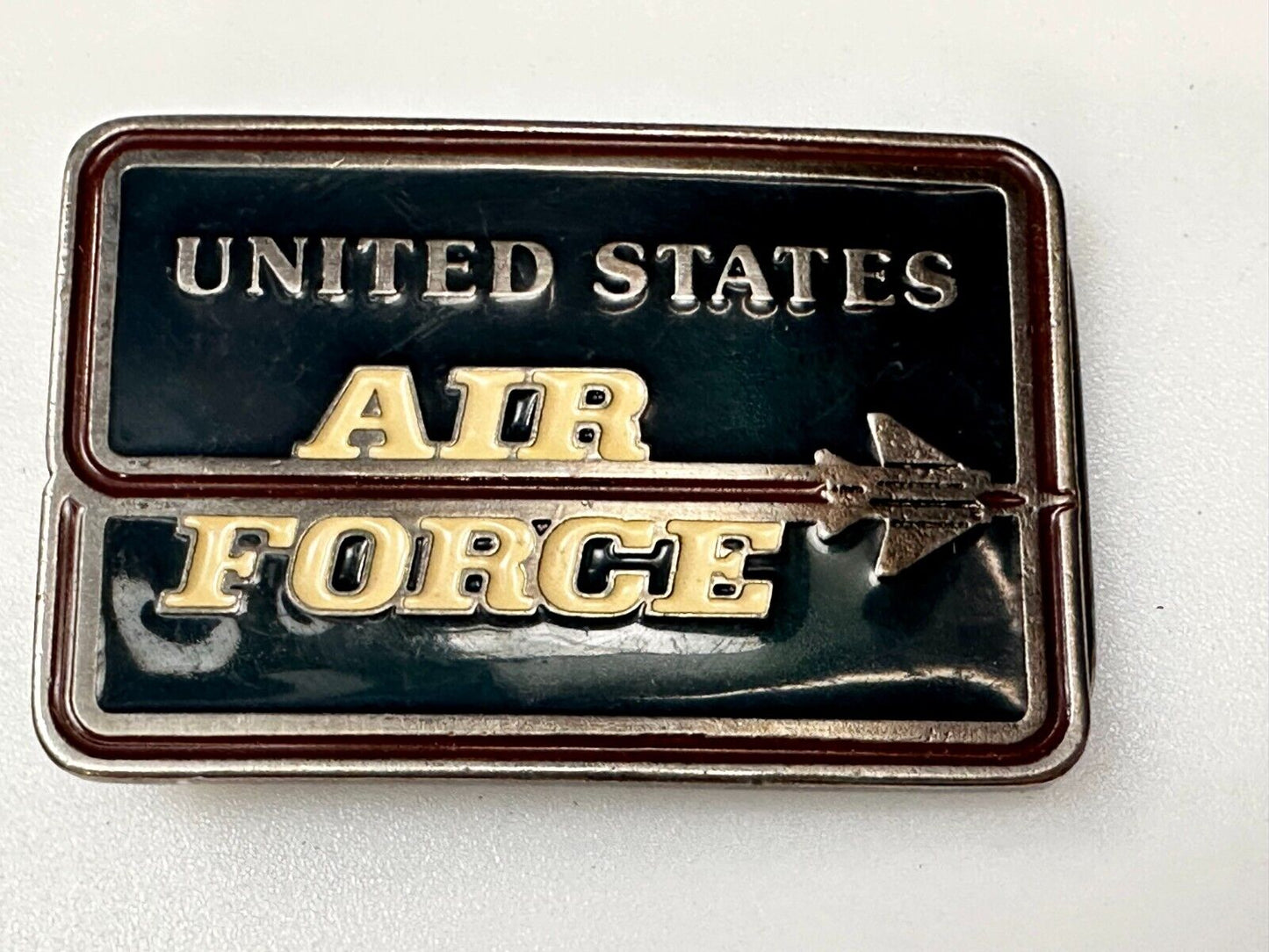 USAF United States Air Force Fighter Jet Plane logo Vintage numbered Belt Buckle