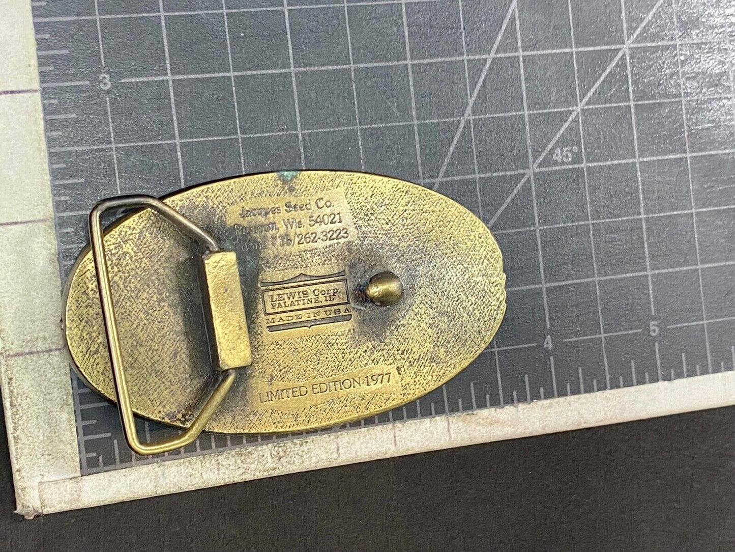 1977 Jacques Seed Farming Agriculture Corn Technology Belt Buckle By Lewis
