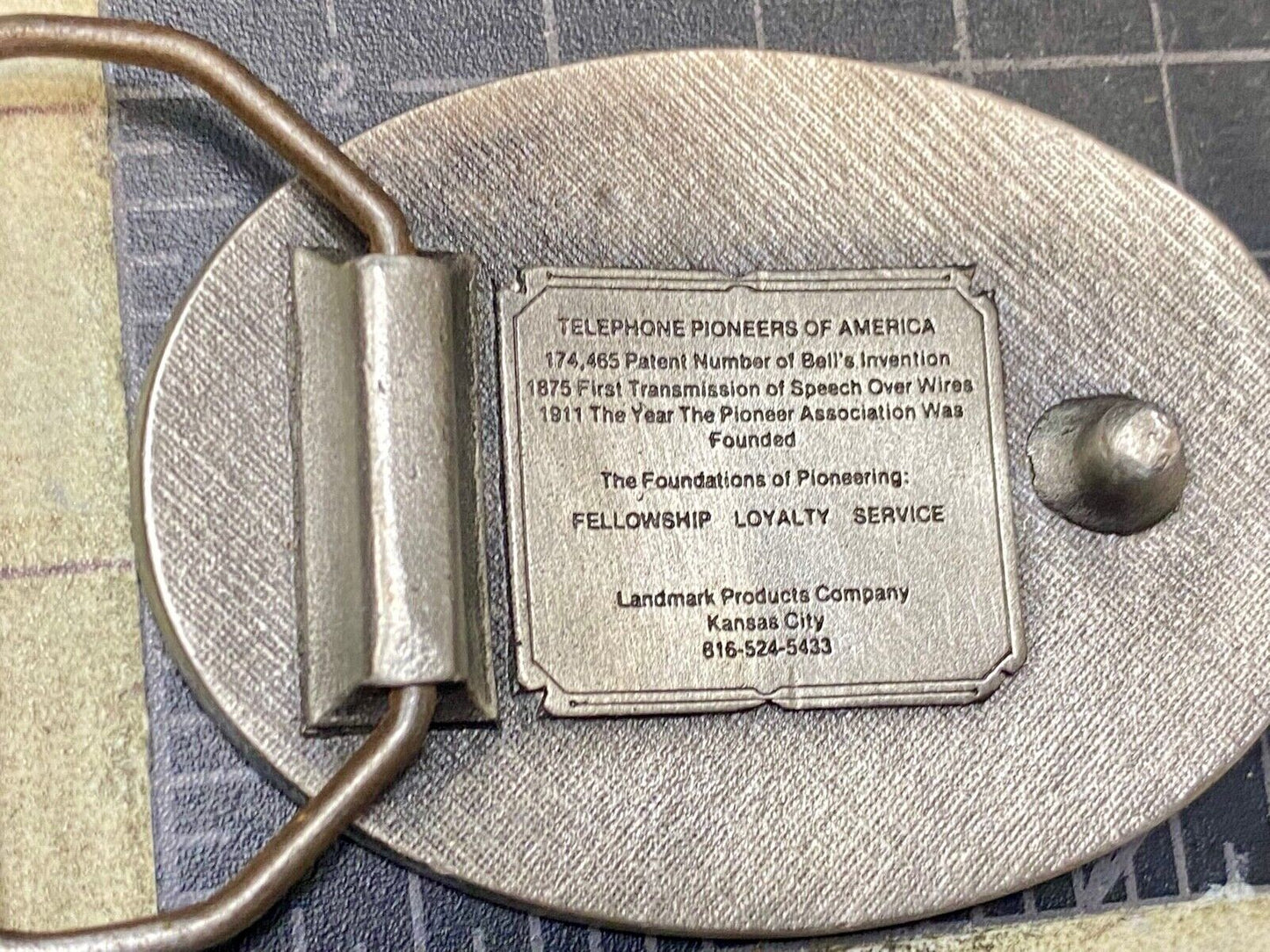 Telephone Pioneer of America Vtg. Telecommunications Commemorative Baron Buckle